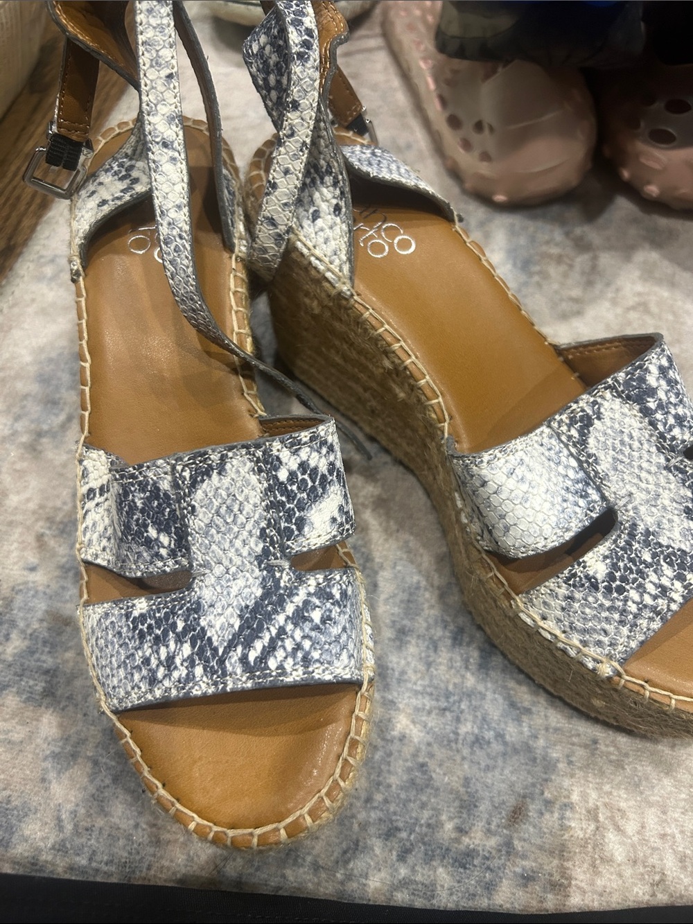 Franco Sarto Women's Snake skin wedge heels